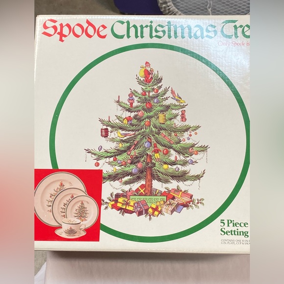 5 PIECE SPODE CHRISTMAS TREE PLACE SETTING BRAND NEW IN BOX - Picture 6 of 6